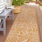 World Rug Gallery Contemporary Tropical Leaves Weather Resistant Indoor/Outdoor Runner Rug 2' x 7' Yellow 4031YELLOW2X7 - alternate 1